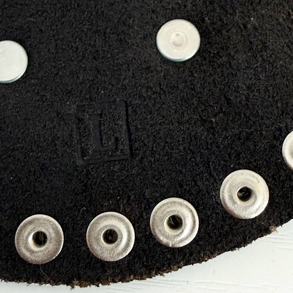 Fossil Leather Studded Western Concho Belt Black Buckle Wide Boho Flower Large - Picture 11 of 11